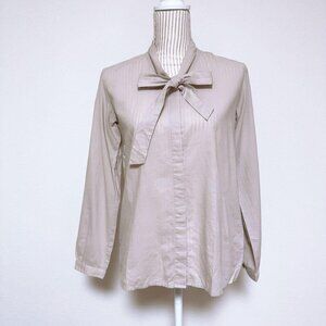 Muji Cotton Neck Tie Blouse